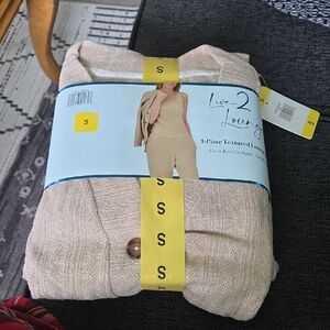 Live 2 Lounge Women's 3-Piece Textured Lounge Set - Beige